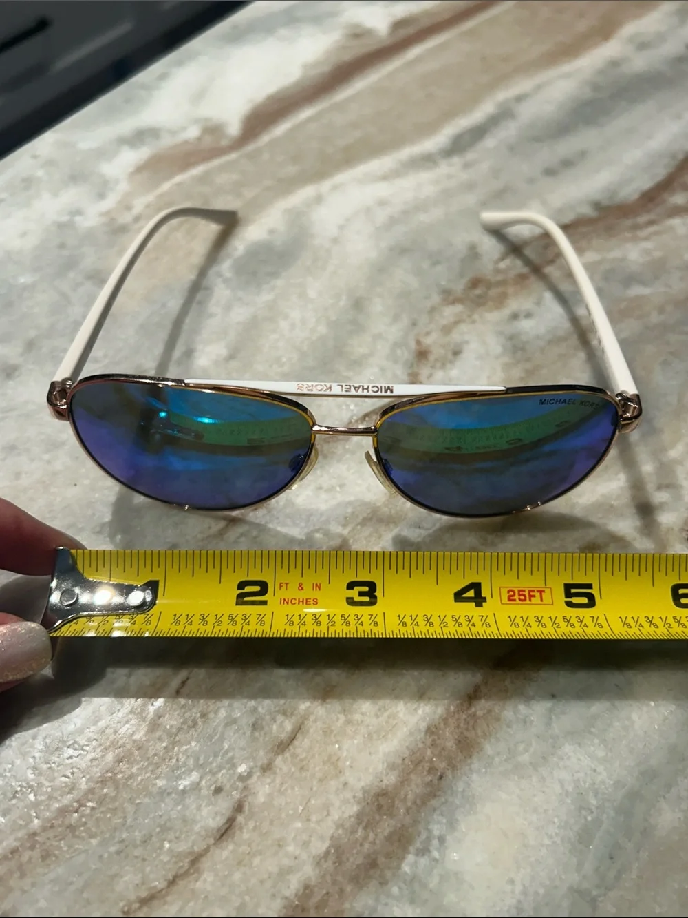 MICHAEL KORS BLUE MIRROR AVIATOR SUNGLASSES MK 5007 (Hvar)